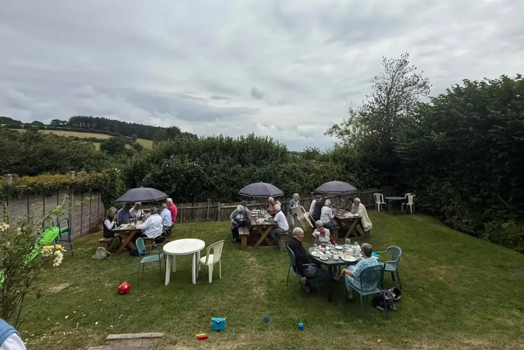 Homemade afternoon tea with cream tea, cakes, and hot drinks at Holne Tearoom in Dartmoor, Devon
